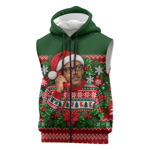 Bayard Rustin Christmas Sleeveless Zip Hoodie Ugly Christmas Pattern Retro Fair Isle