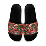 Bayard Rustin Christmas Slide Sandals Ugly Christmas Pattern Retro Fair Isle