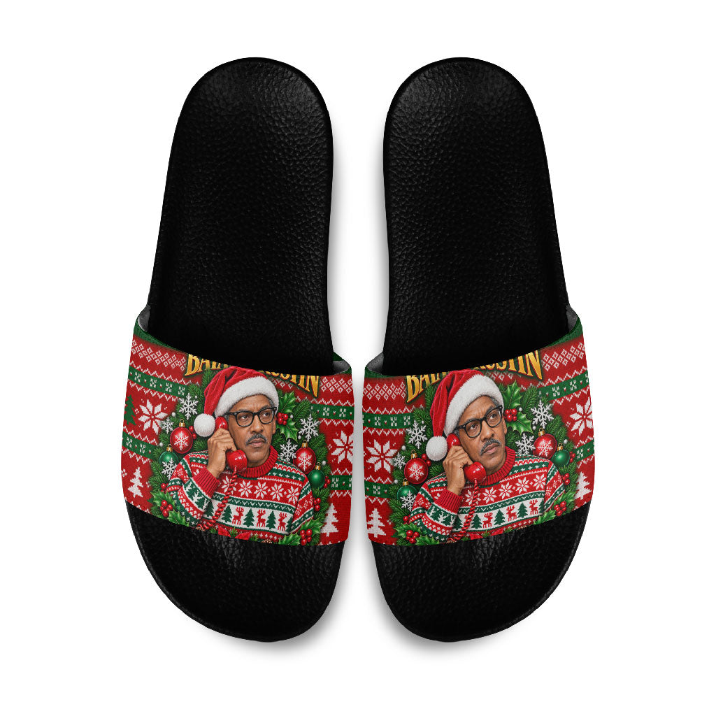 Bayard Rustin Christmas Slide Sandals Ugly Christmas Pattern Retro Fair Isle