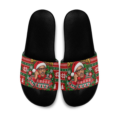 Bayard Rustin Christmas Slide Sandals Ugly Christmas Pattern Retro Fair Isle