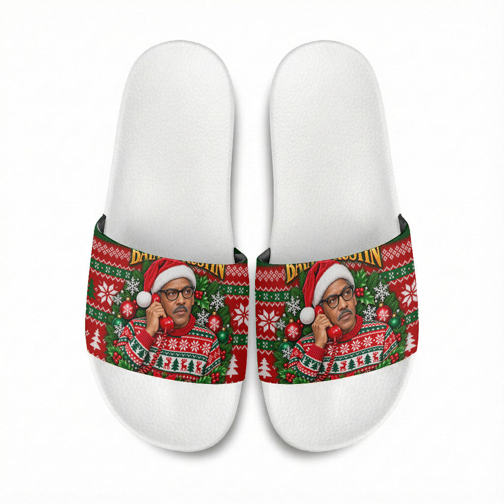 Bayard Rustin Christmas Slide Sandals Ugly Christmas Pattern Retro Fair Isle