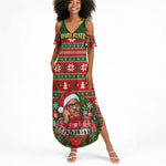 Bayard Rustin Christmas Summer Maxi Dress Ugly Christmas Pattern Retro Fair Isle