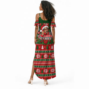 Bayard Rustin Christmas Summer Maxi Dress Ugly Christmas Pattern Retro Fair Isle
