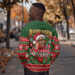 Bayard Rustin Christmas Sweatshirt Ugly Christmas Pattern Retro Fair Isle