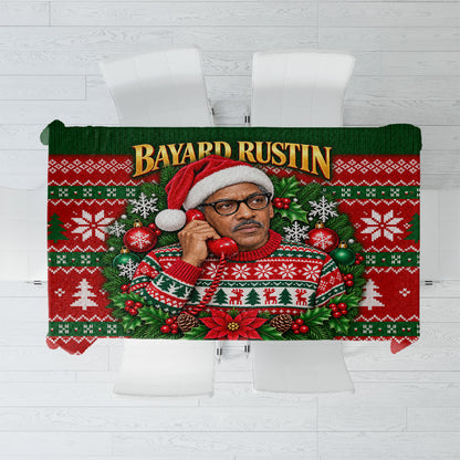 Bayard Rustin Christmas Tablecloth Ugly Christmas Pattern Retro Fair Isle