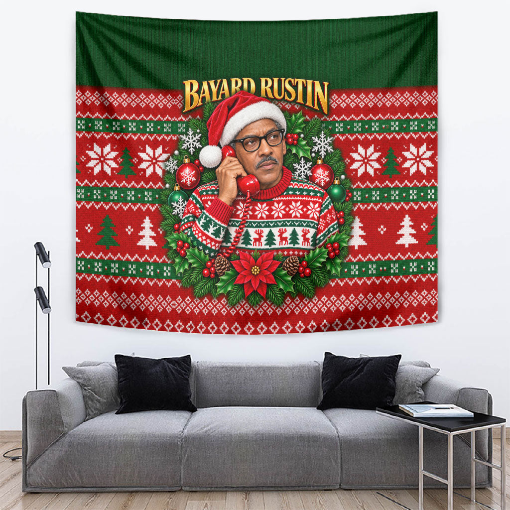 Bayard Rustin Christmas Tapestry Ugly Christmas Pattern Retro Fair Isle