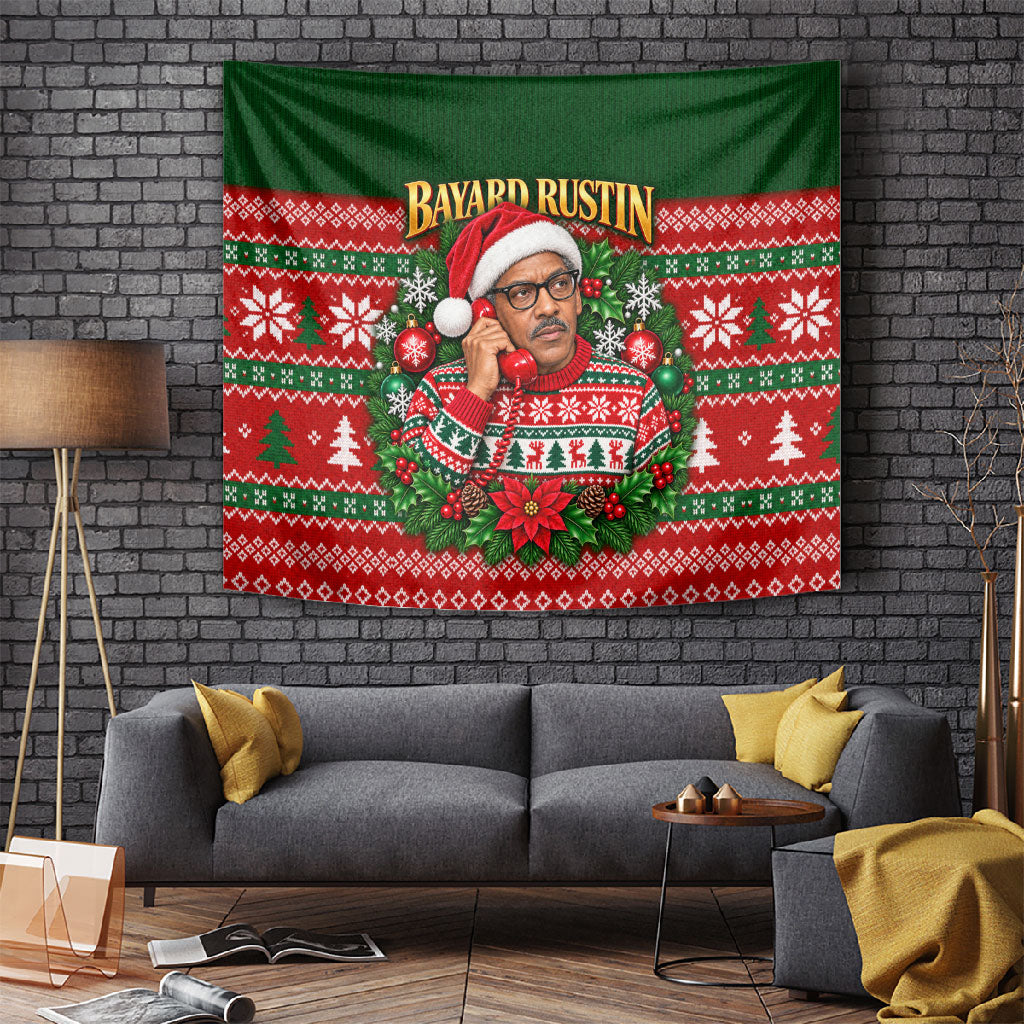 Bayard Rustin Christmas Tapestry Ugly Christmas Pattern Retro Fair Isle