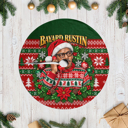 Bayard Rustin Christmas Tree Skirt Ugly Christmas Pattern Retro Fair Isle
