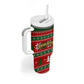 Bayard Rustin Christmas Tumbler With Handle Ugly Christmas Pattern Retro Fair Isle
