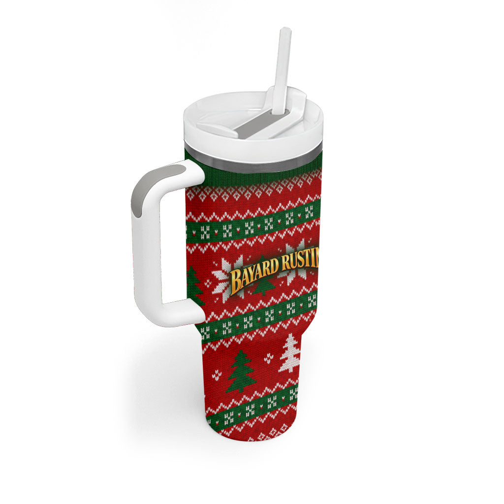 Bayard Rustin Christmas Tumbler With Handle Ugly Christmas Pattern Retro Fair Isle
