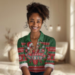 Bayard Rustin Christmas Women Casual Shirt Ugly Christmas Pattern Retro Fair Isle