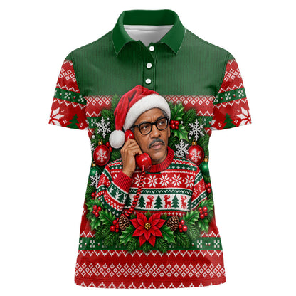 Bayard Rustin Christmas Women Polo Shirt Ugly Christmas Pattern Retro Fair Isle