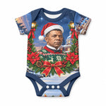 Booker T. Washington Christmas Baby Onesie Ugly Christmas Pattern Starry Winter Night