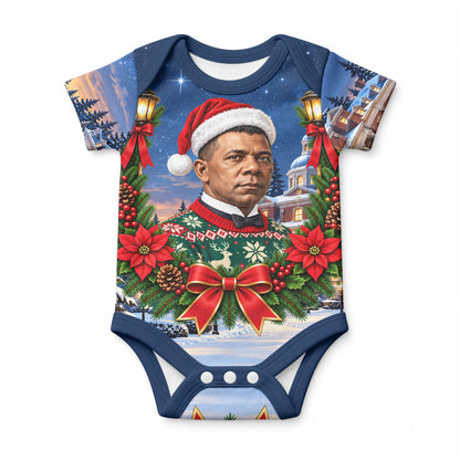 Booker T. Washington Christmas Baby Onesie Ugly Christmas Pattern Starry Winter Night