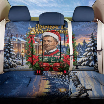 Booker T. Washington Christmas Back Car Seat Cover Ugly Christmas Pattern Starry Winter Night