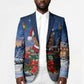 Booker T. Washington Christmas Blazer Ugly Christmas Pattern Starry Winter Night