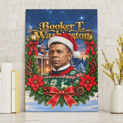 Booker T. Washington Christmas Canvas Wall Art Ugly Christmas Pattern Starry Winter Night