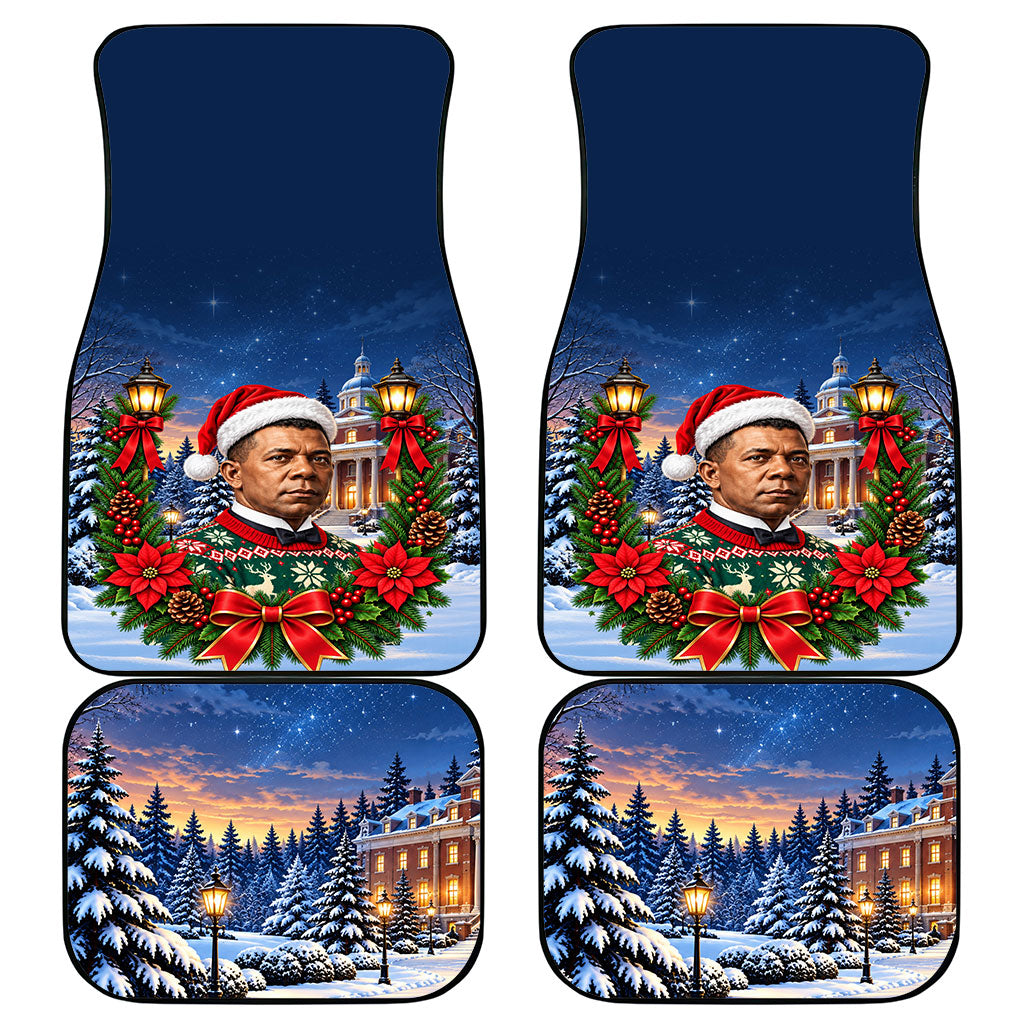 Booker T. Washington Christmas Car Mats Ugly Christmas Pattern Starry Winter Night