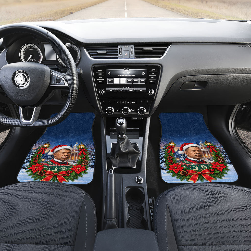 Booker T. Washington Christmas Car Mats Ugly Christmas Pattern Starry Winter Night