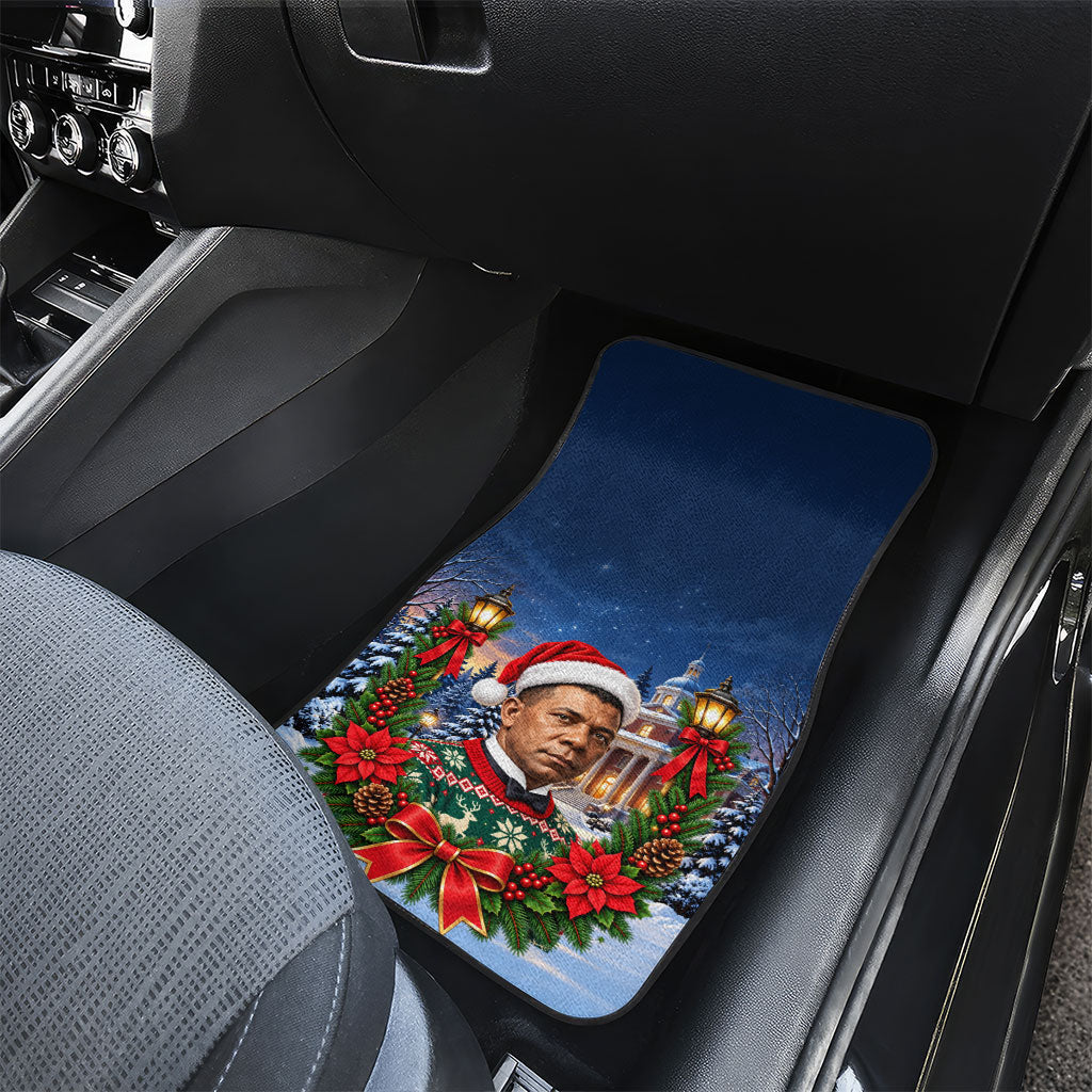 Booker T. Washington Christmas Car Mats Ugly Christmas Pattern Starry Winter Night