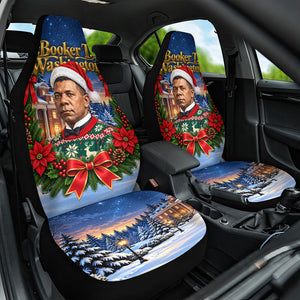 Booker T. Washington Christmas Car Seat Cover Ugly Christmas Pattern Starry Winter Night