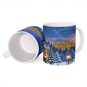 Booker T. Washington Christmas Ceramic Mug Ugly Christmas Pattern Starry Winter Night