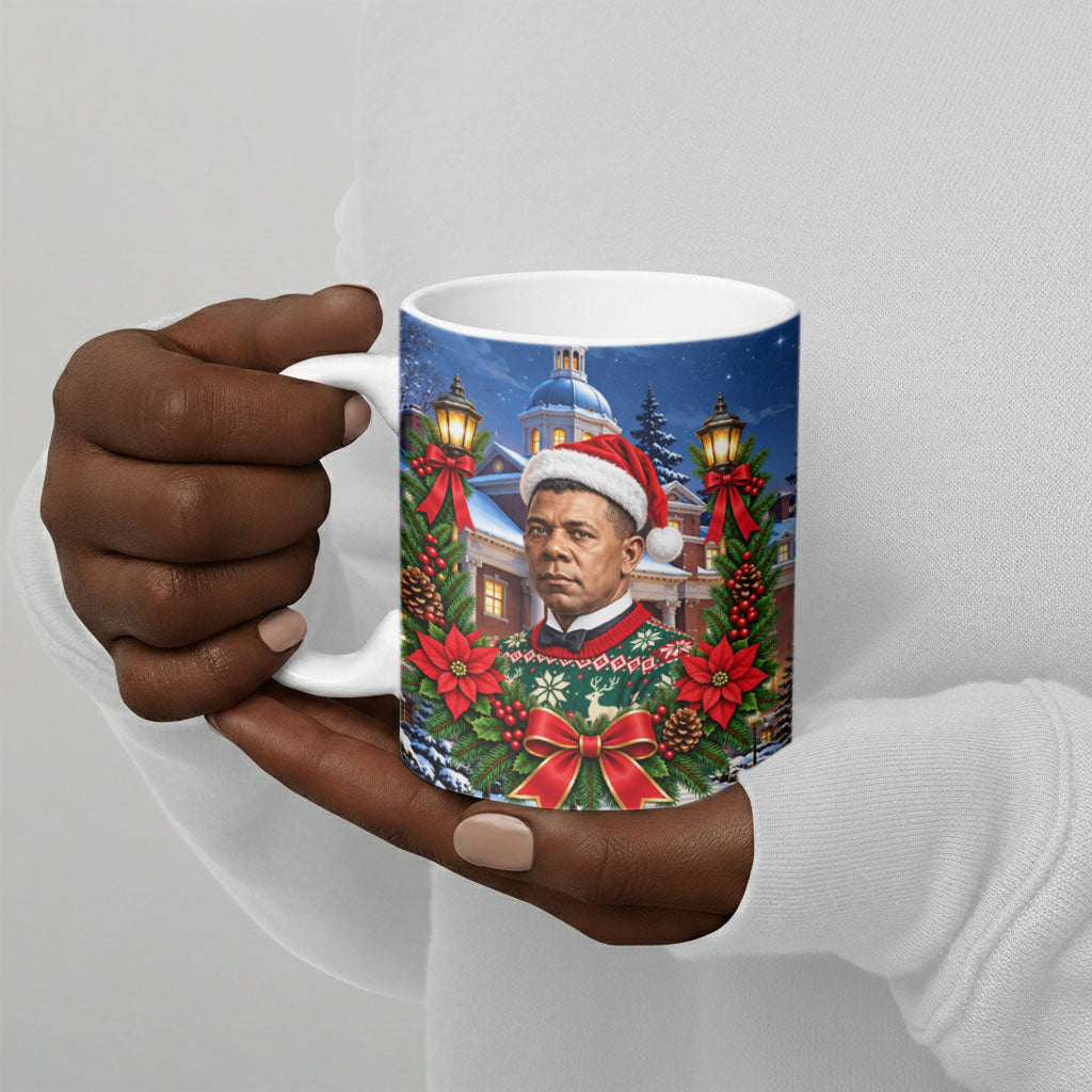 Booker T. Washington Christmas Ceramic Mug Ugly Christmas Pattern Starry Winter Night