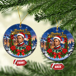 Booker T. Washington Christmas Ceramic Ornament Ugly Christmas Pattern Starry Winter Night
