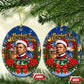 Booker T. Washington Christmas Ceramic Ornament Ugly Christmas Pattern Starry Winter Night