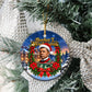 Booker T. Washington Christmas Ceramic Ornament Ugly Christmas Pattern Starry Winter Night