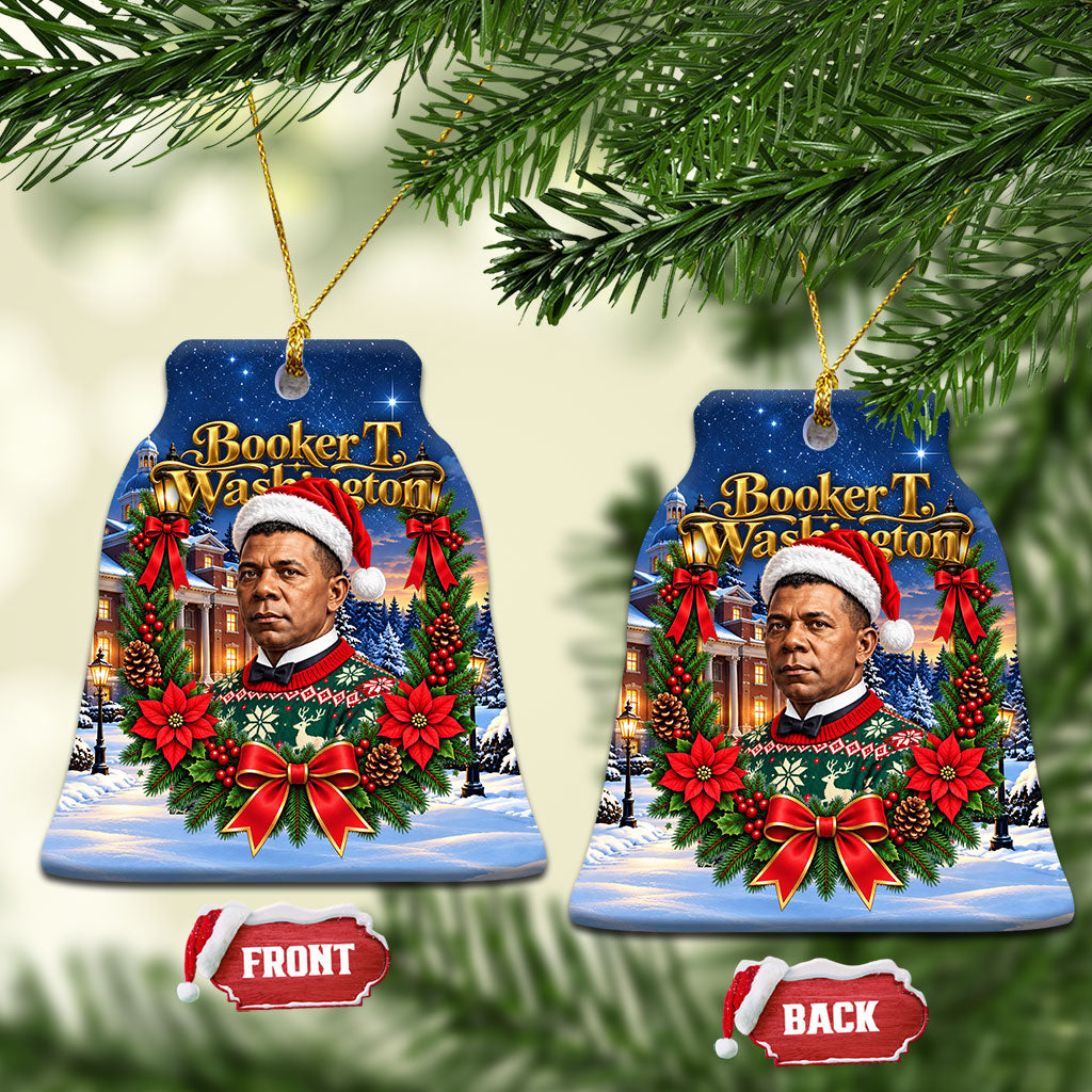 Booker T. Washington Christmas Ceramic Ornament Ugly Christmas Pattern Starry Winter Night
