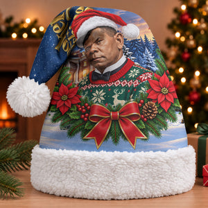 Booker T. Washington Christmas Santa Hat Ugly Christmas Pattern Starry Winter Night