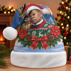 Booker T. Washington Christmas Santa Hat Ugly Christmas Pattern Starry Winter Night