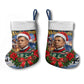 Booker T. Washington Christmas Stocking Ugly Christmas Pattern Starry Winter Night
