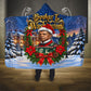 Booker T. Washington Christmas Hooded Blanket Ugly Christmas Pattern Starry Winter Night