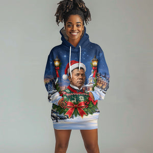 Booker T. Washington Christmas Hoodie Dress Ugly Christmas Pattern Starry Winter Night