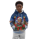 Booker T. Washington Christmas Kid Hoodie Ugly Christmas Pattern Starry Winter Night