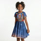 Booker T. Washington Christmas Kid Short Sleeve Dress Ugly Christmas Pattern Starry Winter Night