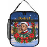 Booker T. Washington Christmas Lunch Bag Ugly Christmas Pattern Starry Winter Night