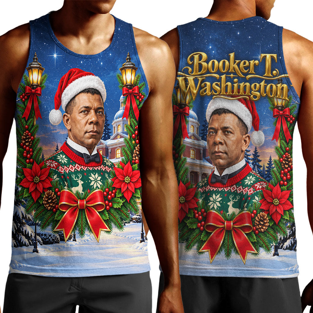 Booker T. Washington Christmas Men Tank Top Ugly Christmas Pattern Starry Winter Night