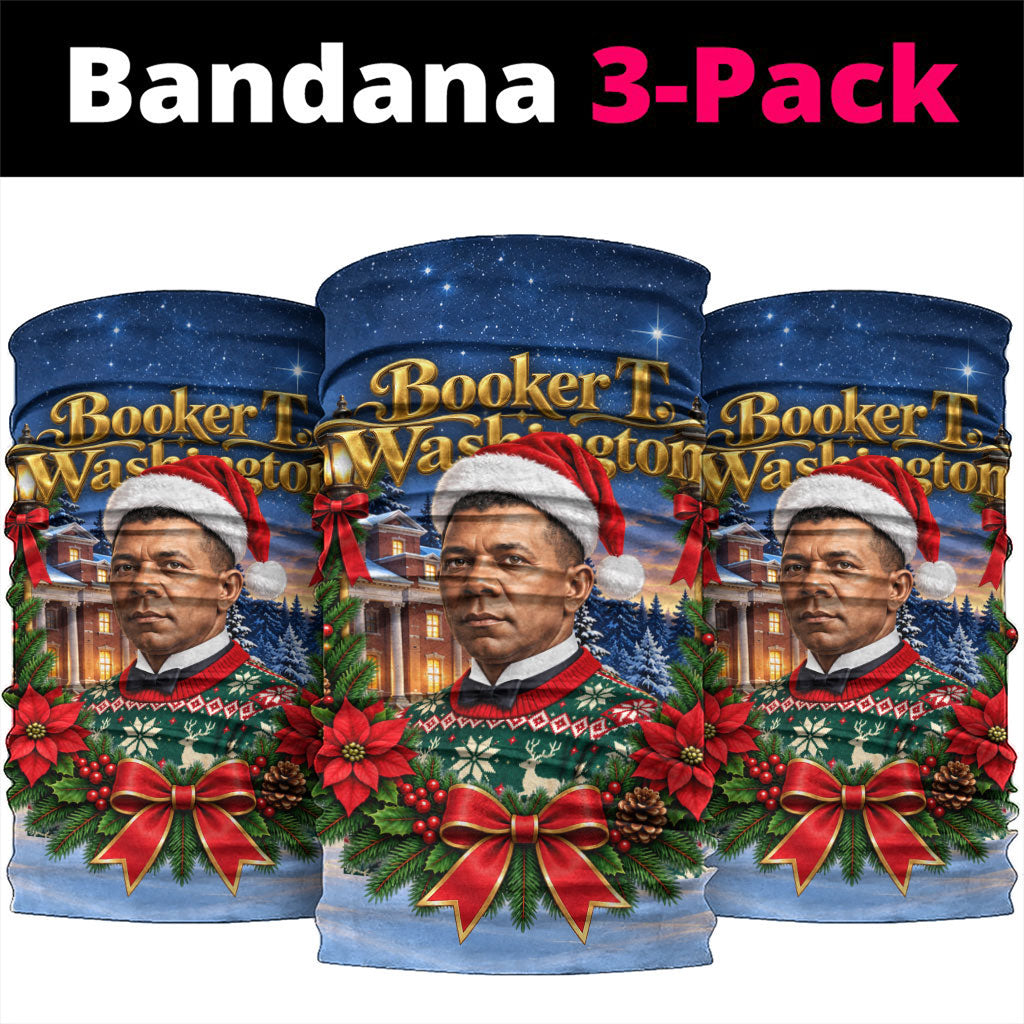 Booker T. Washington Christmas Neck Gaiter Ugly Christmas Pattern Starry Winter Night