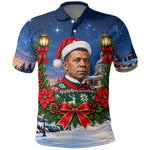 Booker T. Washington Christmas Polo Shirt Ugly Christmas Pattern Starry Winter Night