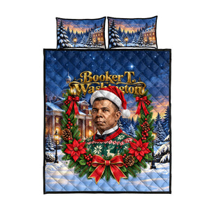 Booker T. Washington Christmas Quilt Bed Set Ugly Christmas Pattern Starry Winter Night