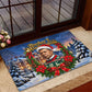 Booker T. Washington Christmas Rubber Doormat Ugly Christmas Pattern Starry Winter Night