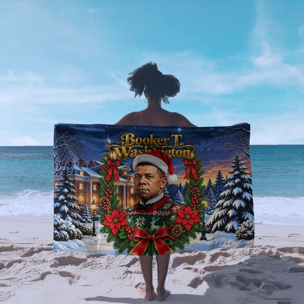 Booker T. Washington Christmas Sarong Ugly Christmas Pattern Starry Winter Night