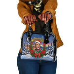 Booker T. Washington Christmas Shoulder Handbag Ugly Christmas Pattern Starry Winter Night