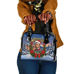 Booker T. Washington Christmas Shoulder Handbag Ugly Christmas Pattern Starry Winter Night