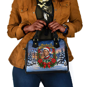 Booker T. Washington Christmas Shoulder Handbag Ugly Christmas Pattern Starry Winter Night