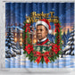 Booker T. Washington Christmas Shower Curtain Ugly Christmas Pattern Starry Winter Night