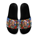 Booker T. Washington Christmas Slide Sandals Ugly Christmas Pattern Starry Winter Night
